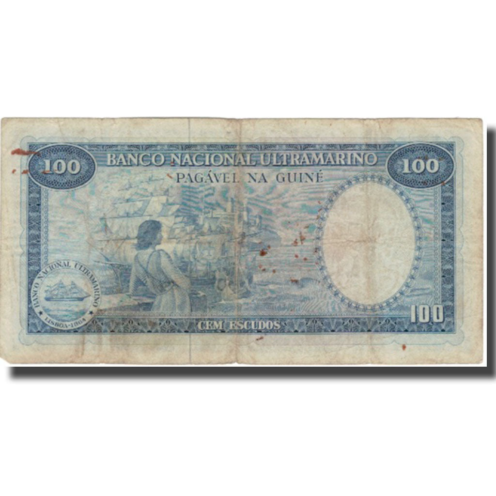 Banconote, Guinea portoghese, 100 Escudos, 1971, 1971-12-17, KM:45a, MB+