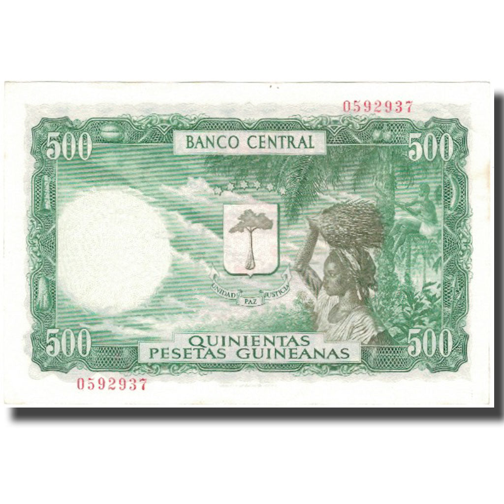 Banknote, Equatorial Guinea, 5000 Bipkwele on 500 Pesetas, 1980, 1980-10-21