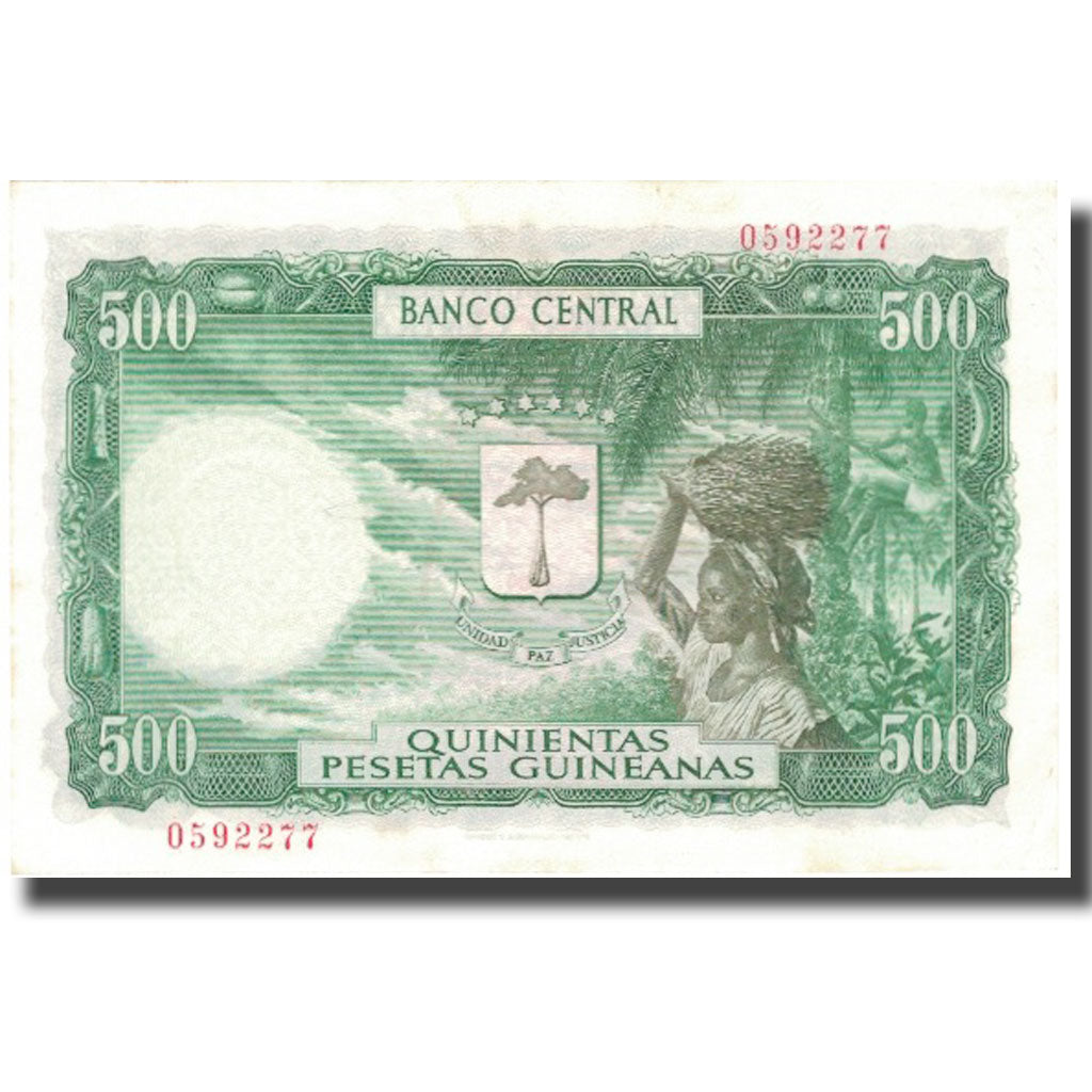 Banknote, Equatorial Guinea, 5000 Bipkwele on 500 Pesetas, 1980, 1980-10-21