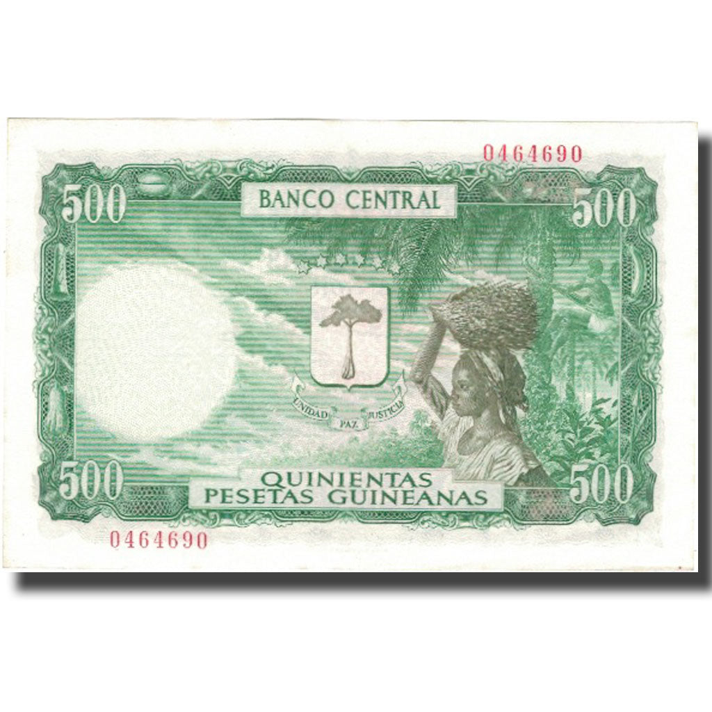 Banknote, Equatorial Guinea, 5000 Bipkwele on 500 Pesetas, 1980, 1980-10-21