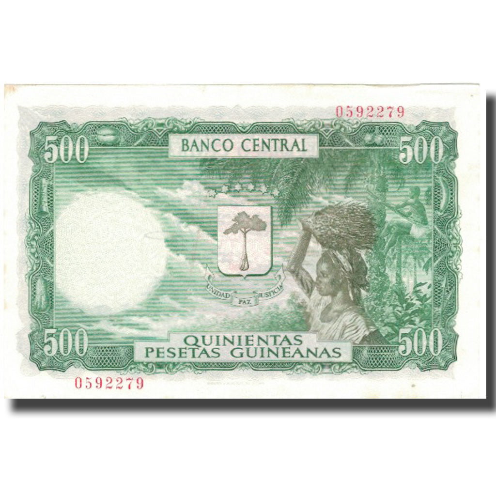 Banknote, Equatorial Guinea, 5000 Bipkwele on 500 Pesetas, 1980, 1980-10-21