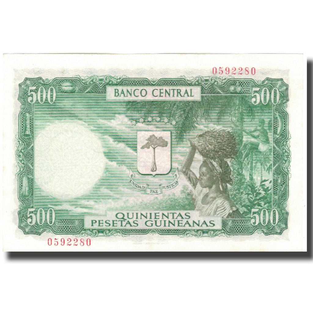 Banknot, Gwinea Równikowa, 5000 Bipkwele on 500 Pesetas, 1980, 1980-10-21
