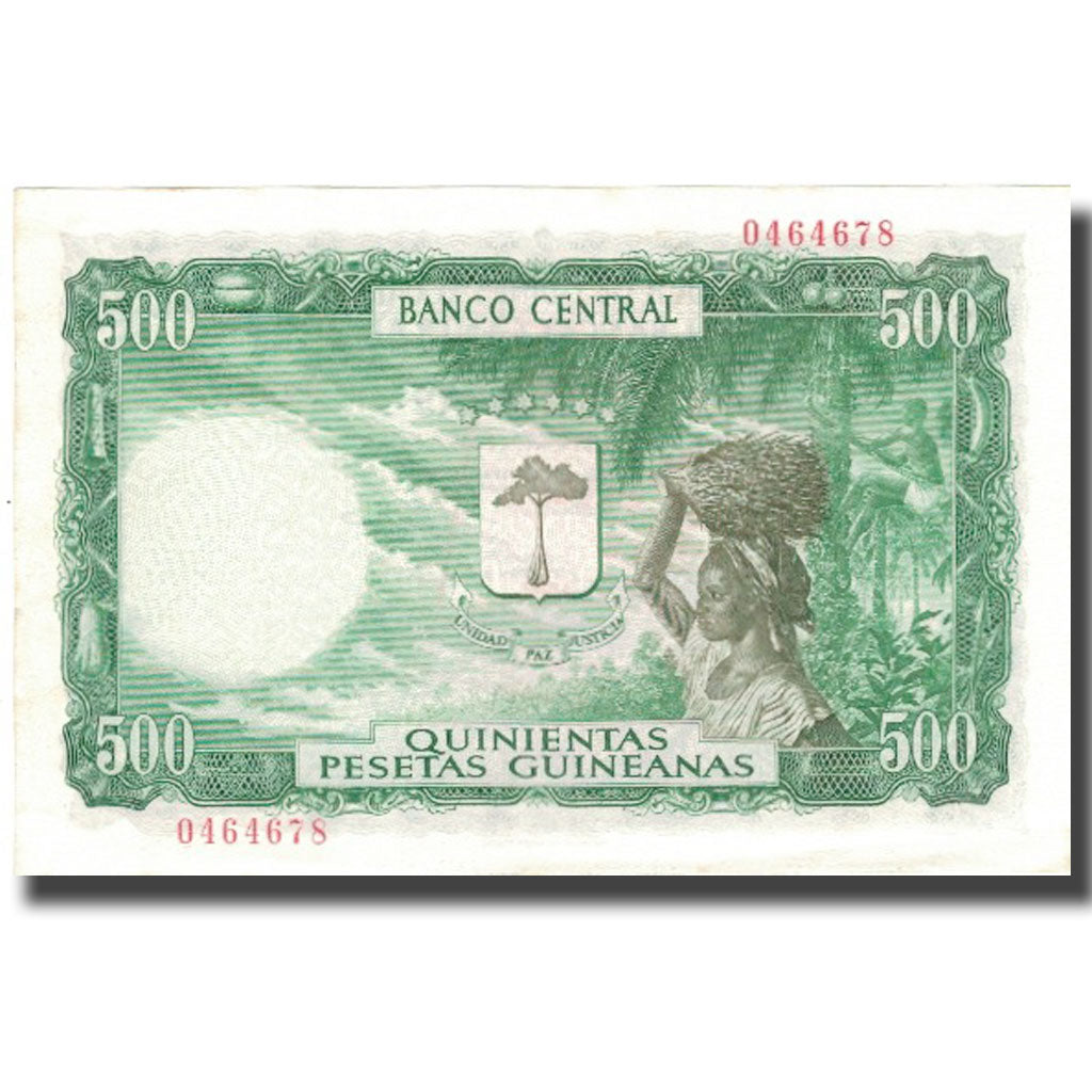 Banknote, Equatorial Guinea, 5000 Bipkwele on 500 Pesetas, 1980, 1980-10-21