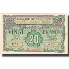 Banknote, Algeria, 20 Francs, 1948, 1948-06-04, KM:103, UNC(60-62)