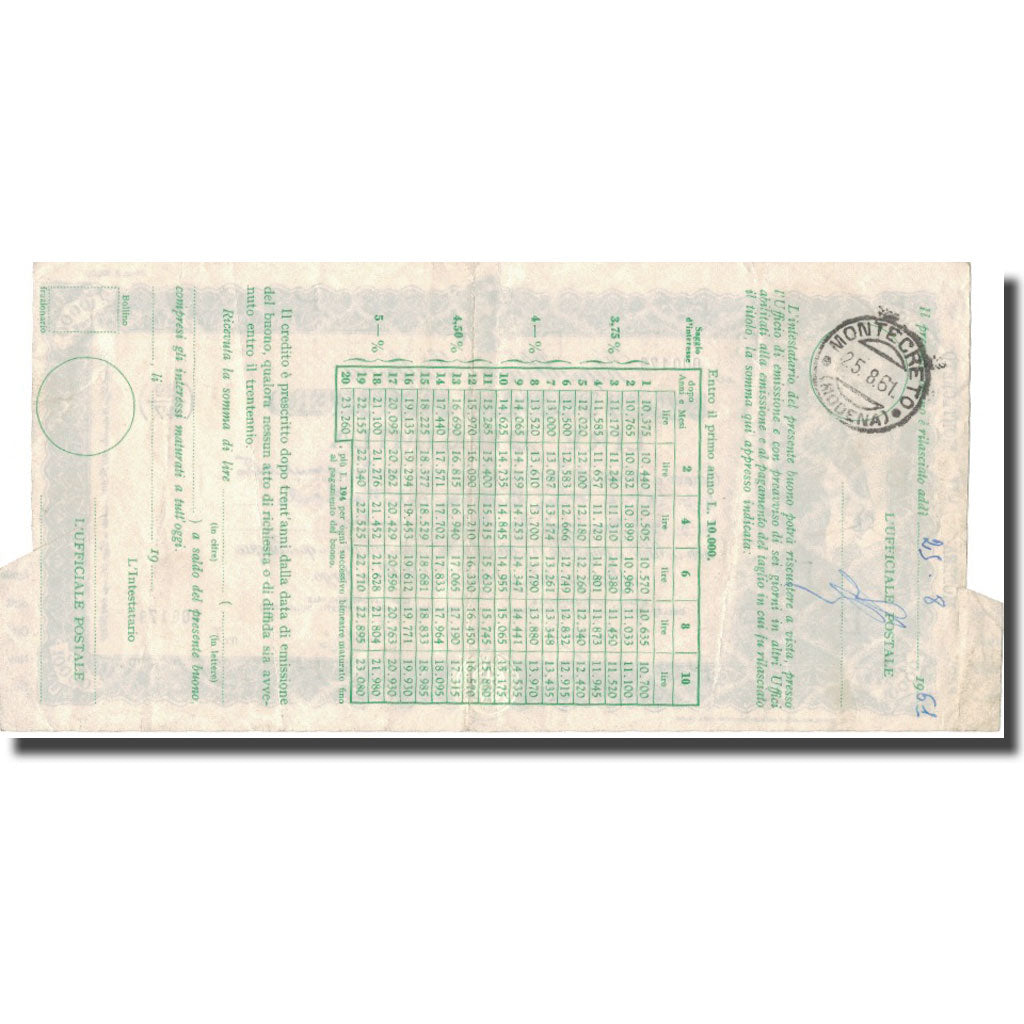 Banknote, Italy, 10000 Lire, 1961, 1961-08-25, AU(50-53)