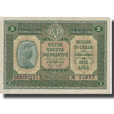 Banknote, Italy, 2 Lire, 1918, 1918-01-02, AU(50-53)