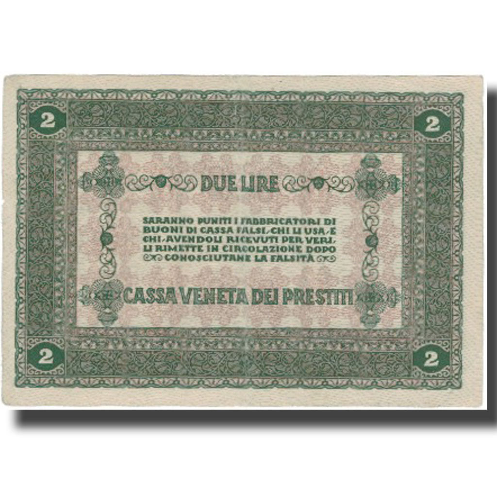 Banknote, Italy, 2 Lire, 1918, 1918-01-02, AU(50-53)