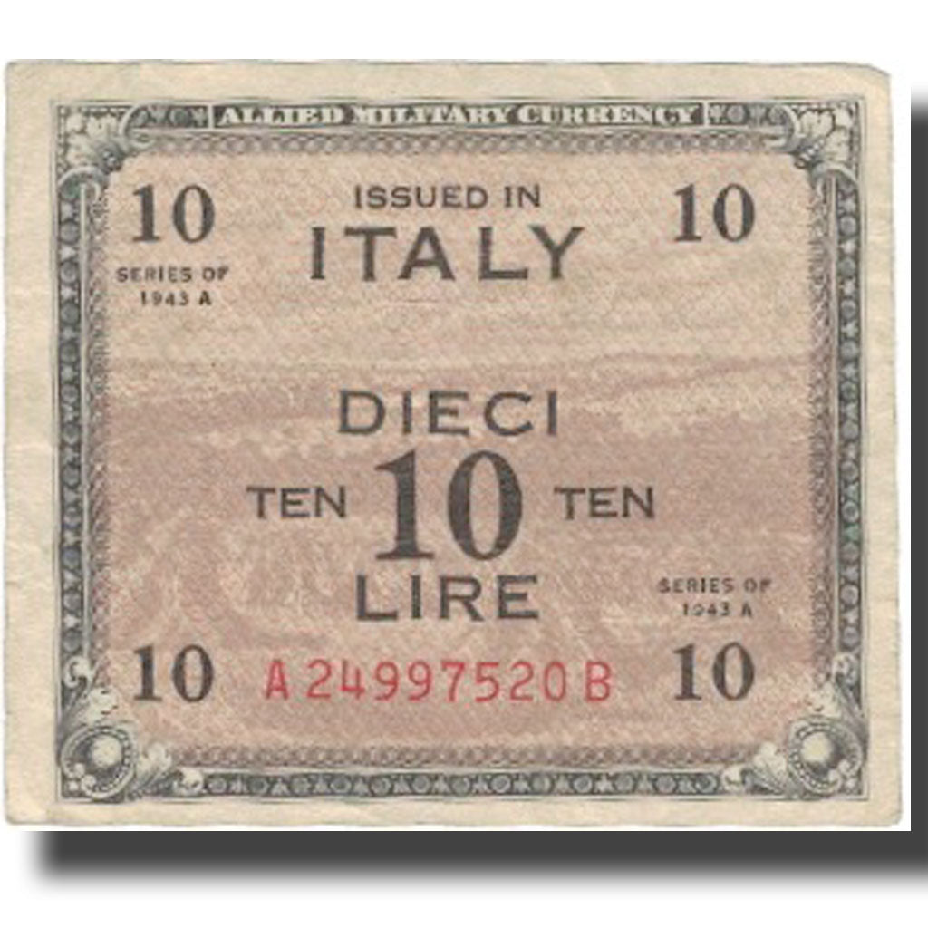 Geldschein, Italien, 10 Lire, 1943, Undated (1943), KM:M19b, SS