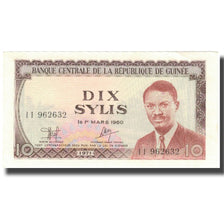 Banknote, Guinea, 10 Sylis, 1960, 1960-03-01, KM:16, UNC(65-70)