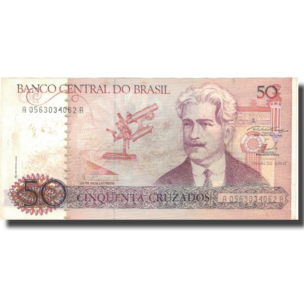 Nota, Brasil, 50 Cruzados, KM:210a, AU(50-53)