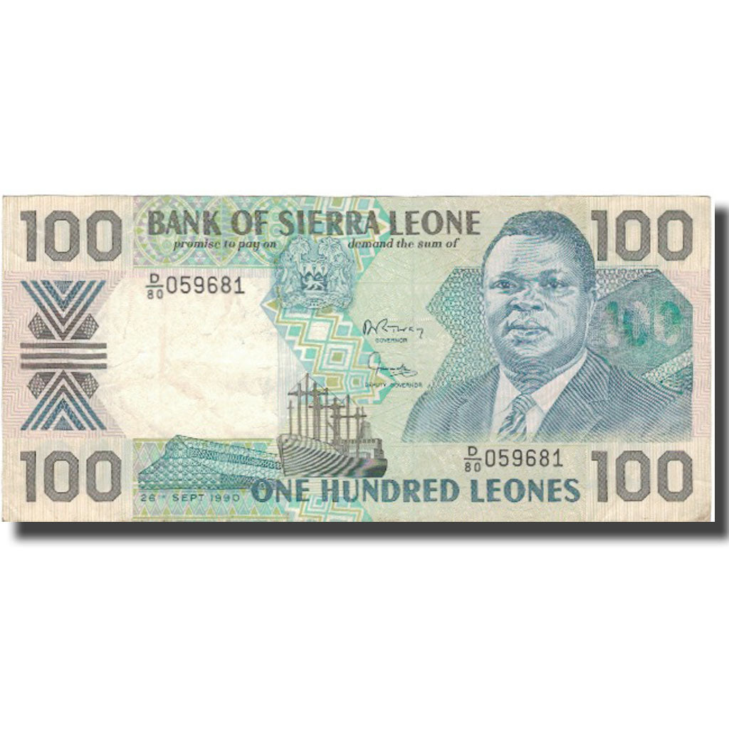 Geldschein, Sierra Leone, 100 Leones, 1990, 1990-09-26, KM:18c, SS