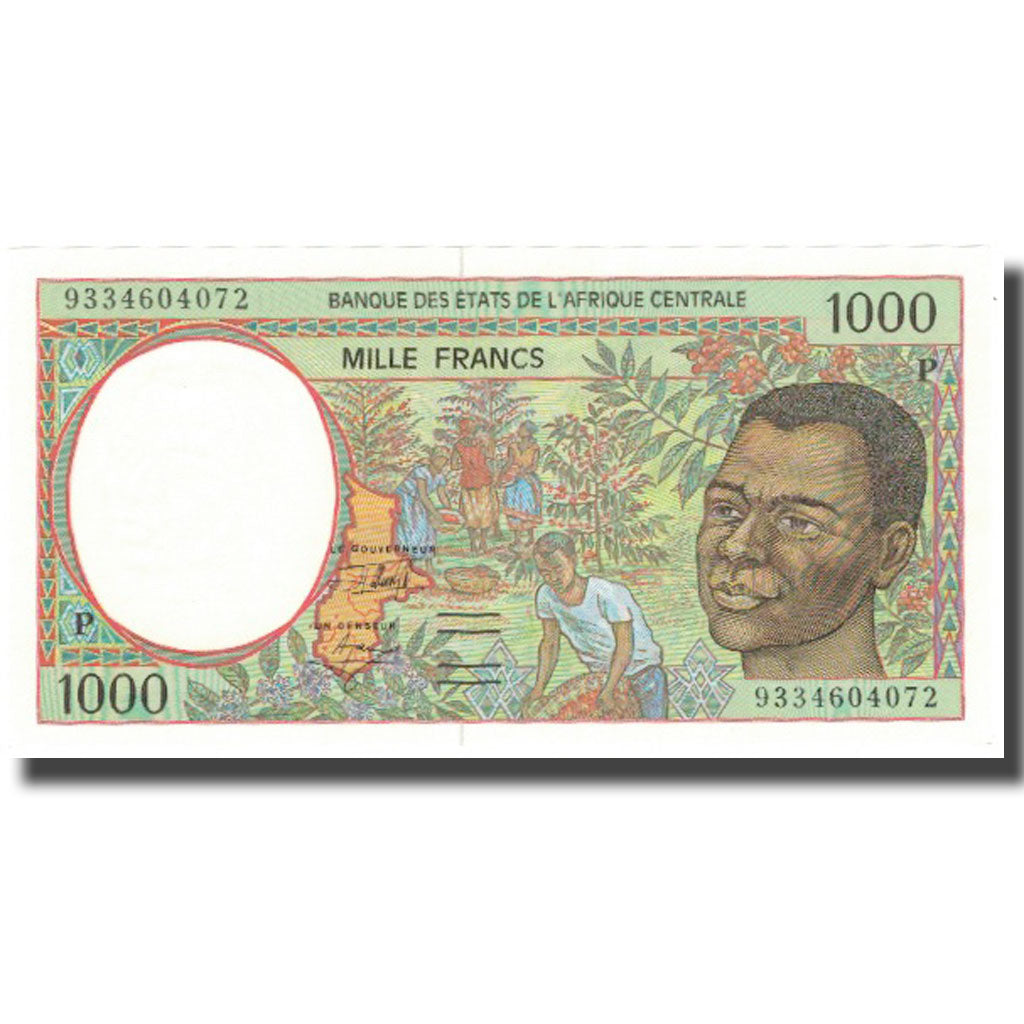 Banknote, Central African States, 1000 Francs, 1993, 2000, KM:102Cg, UNC(65-70)