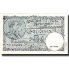 Banknote, Belgium, 5 Francs, 1938, 1938-04-13, KM:108a, AU(50-53)