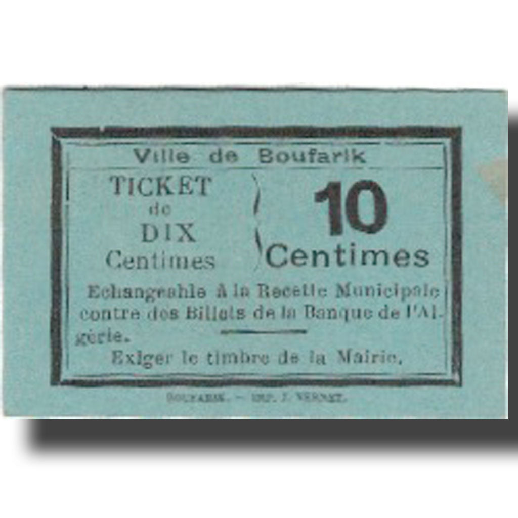 Billete, Algeria, 10 Centimes, valeur faciale, EBC+