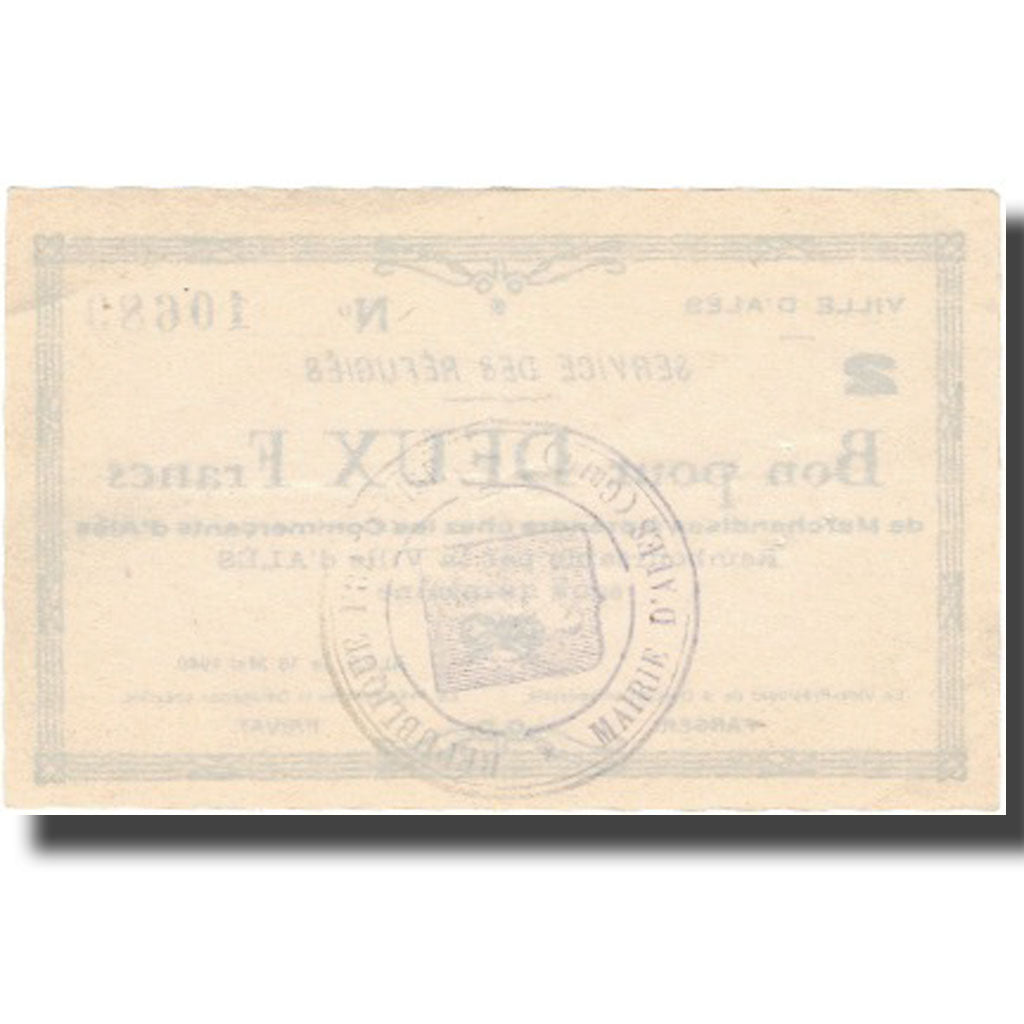 Frankrijk, Alès, 2 Francs, 1940, SUP+