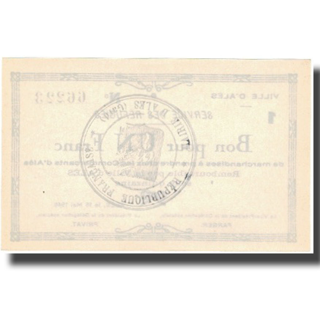 Francia, Alès, 1 Franc, 1940, SPL+