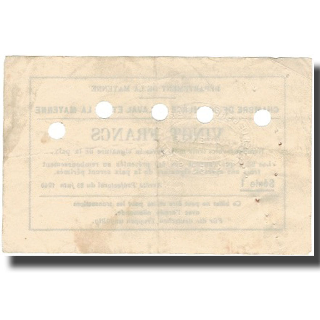 France, Laval, 20 Francs, 1940, EF(40-45)
