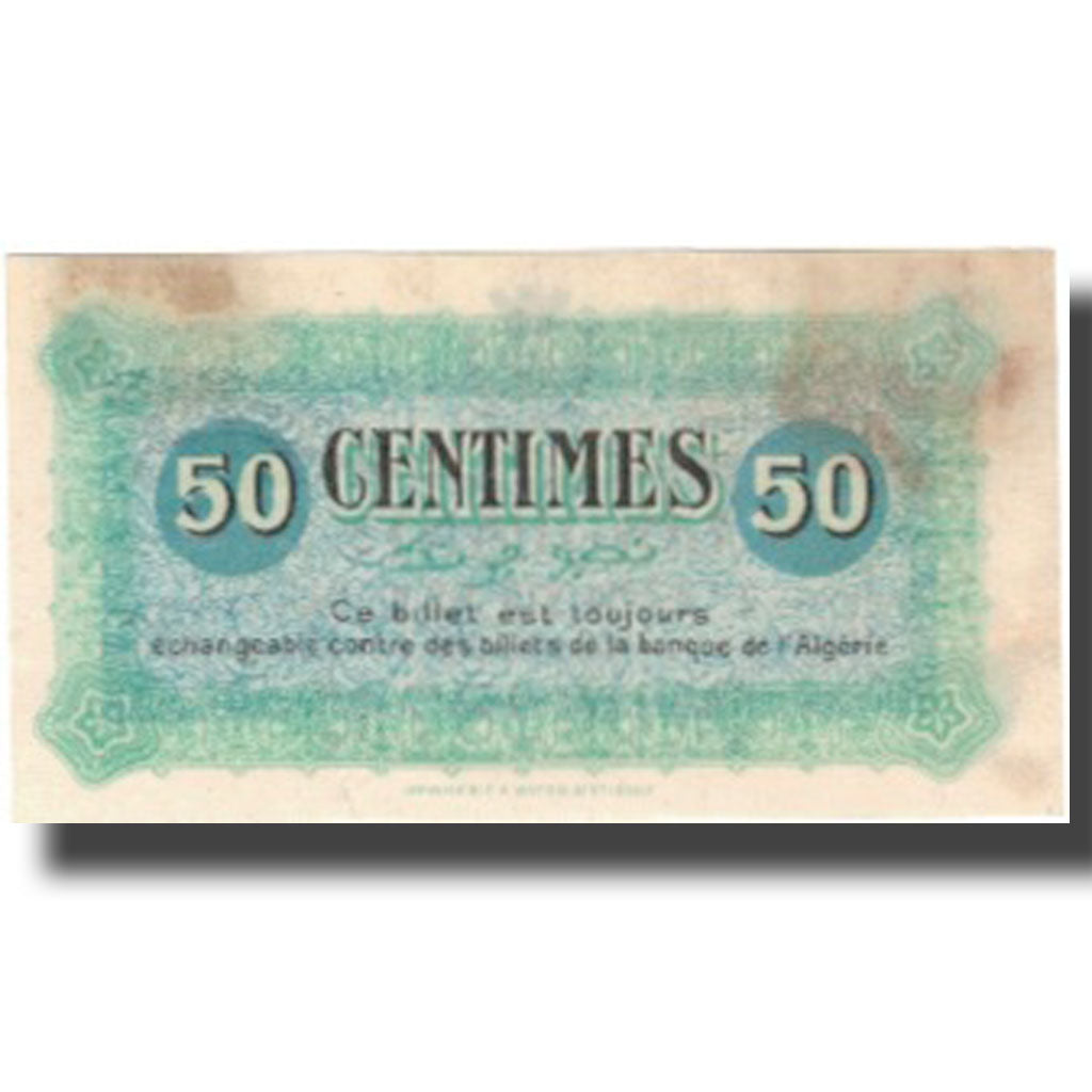 Billete, Algeria, 50 Centimes, Chambre de Commerce, MBC+
