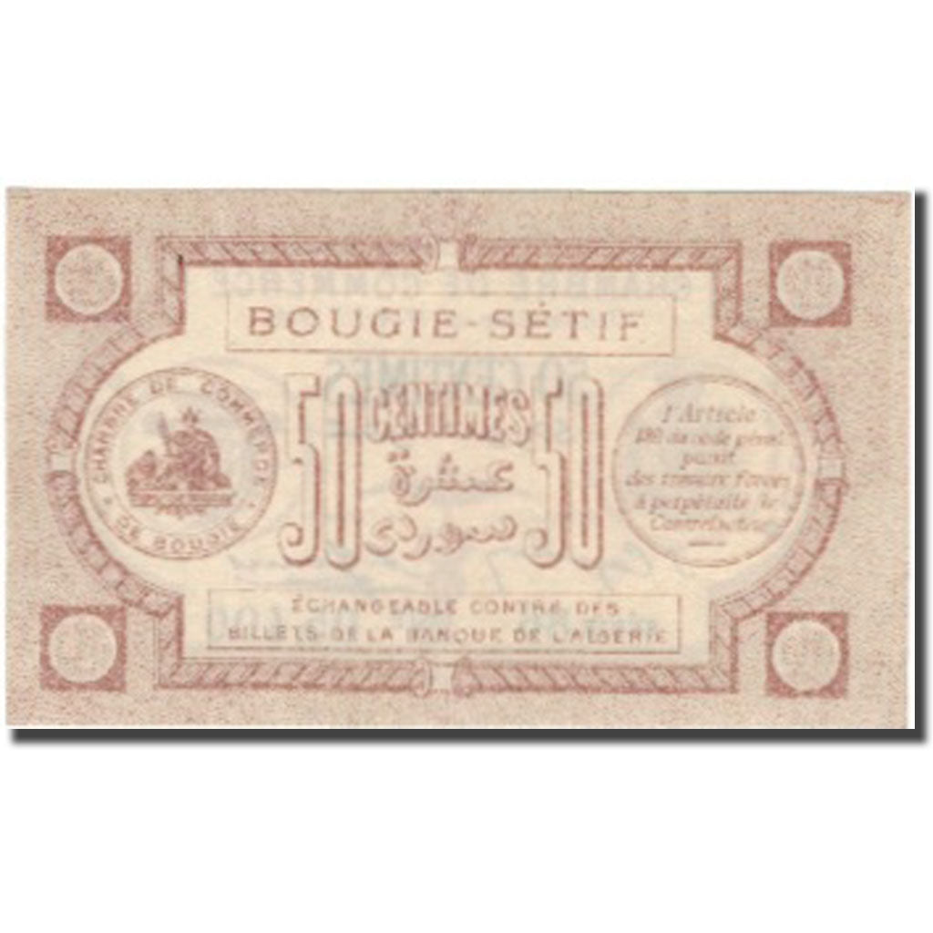 Banconote, Algeria, 50 Centimes, Chambre de Commerce, 1915, 1915-04-17, SPL