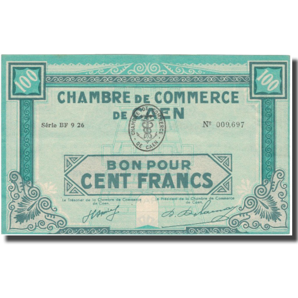 France, CAEN, 100 Francs, 1940, AU(55-58)