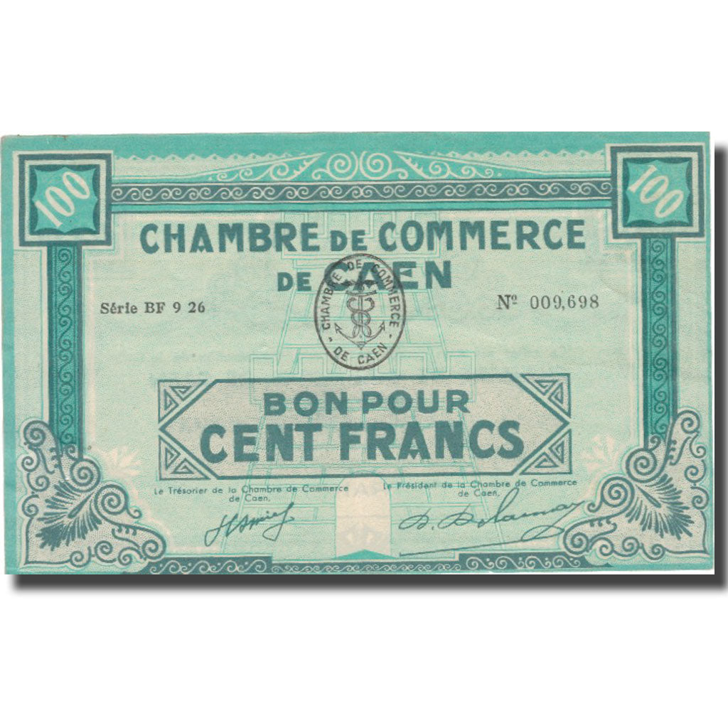 França, CAEN, 100 Francs, 1940, AU(55-58)