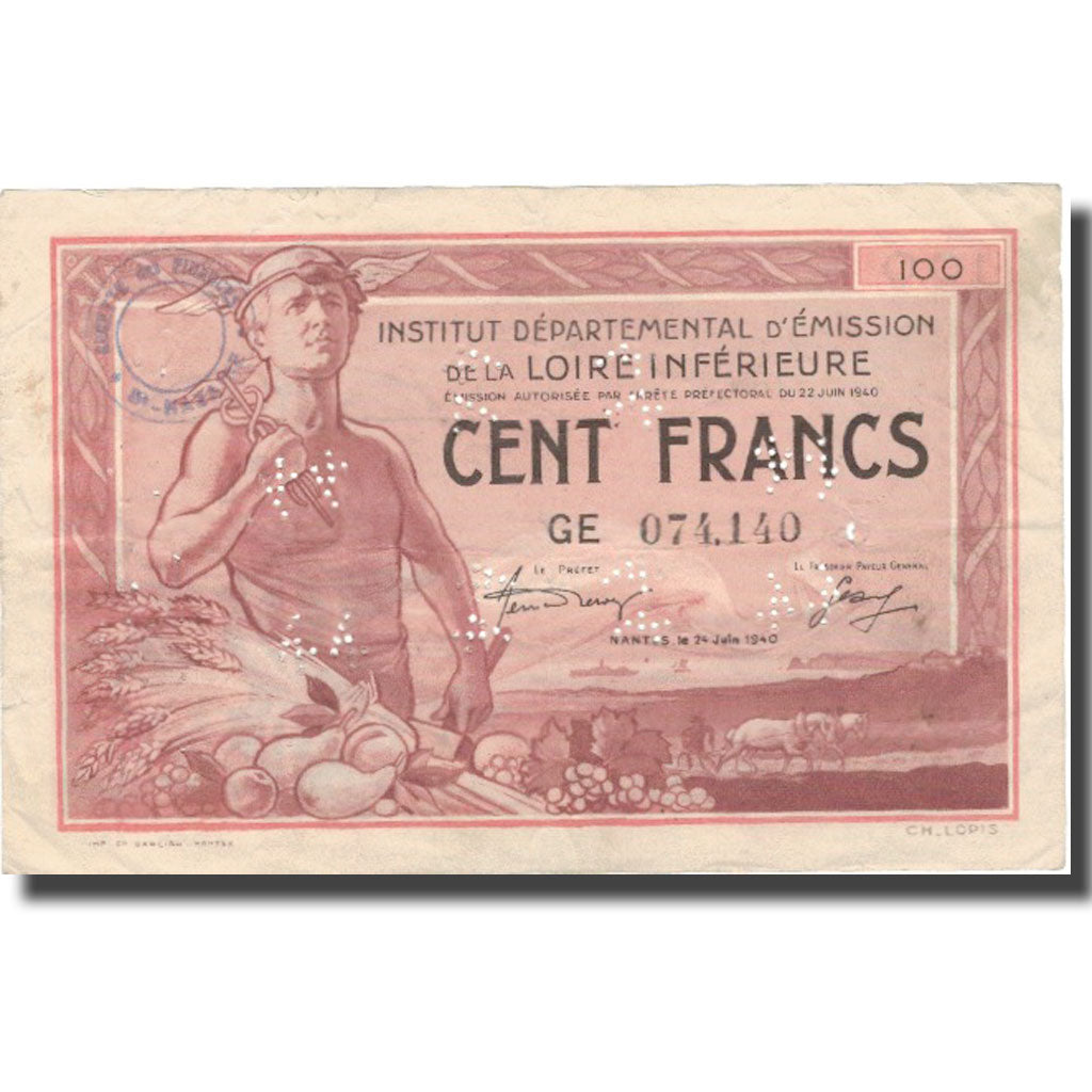 Francia, Nantes, 100 Francs, 1940, SPL-