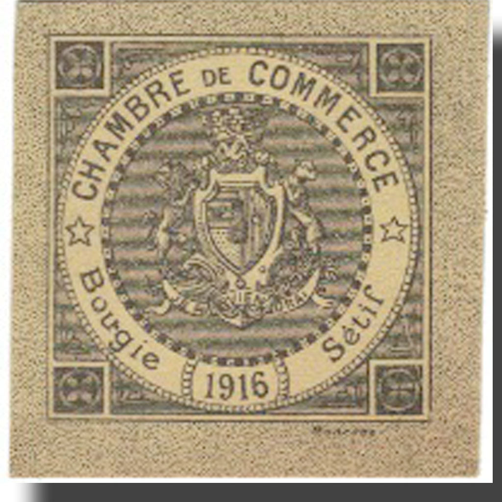 Billete, Algeria, 5 Centimes, Blason, 1916, 1916, SC