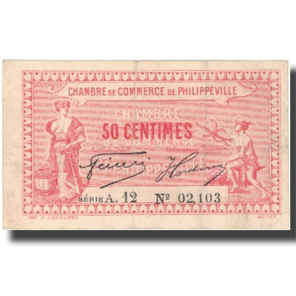Banknote, Algeria, 50 Centimes, Chambre de Commerce, 1922, 1922-01-24, VF(30-35)