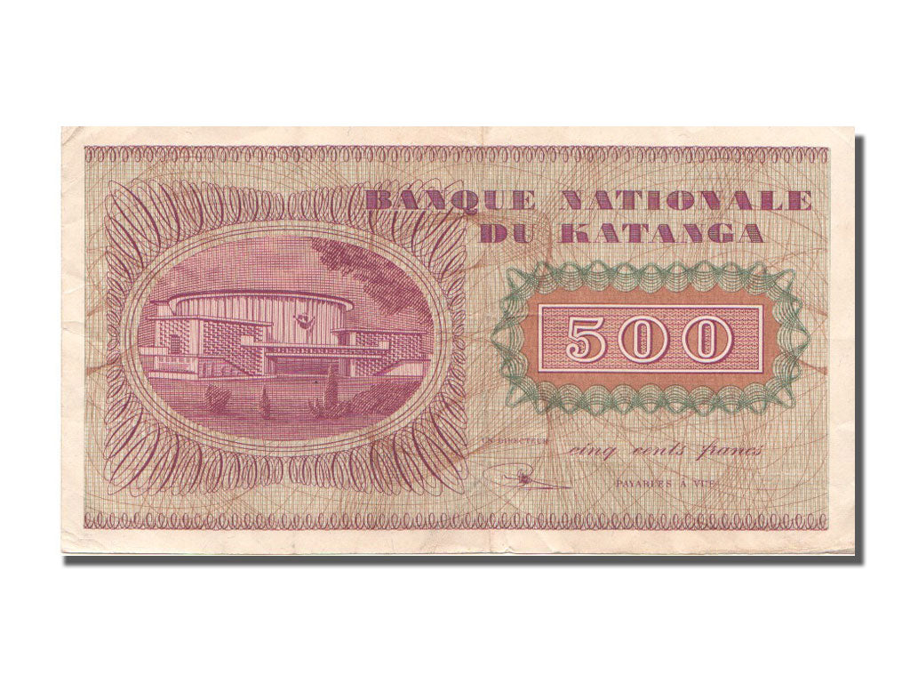 Katanga, 500 Francs, 1960, KM #9a, 1960-10-31, EF(40-45), AM.272444