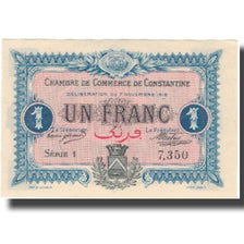 Banknote, Algeria, 1 Franc, Chambre de Commerce, 1916, 1916-11-07, UNC(63)
