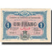 Banknote, Algeria, 1 Franc, Chambre de Commerce, 1916, 1916-11-07, UNC(63)