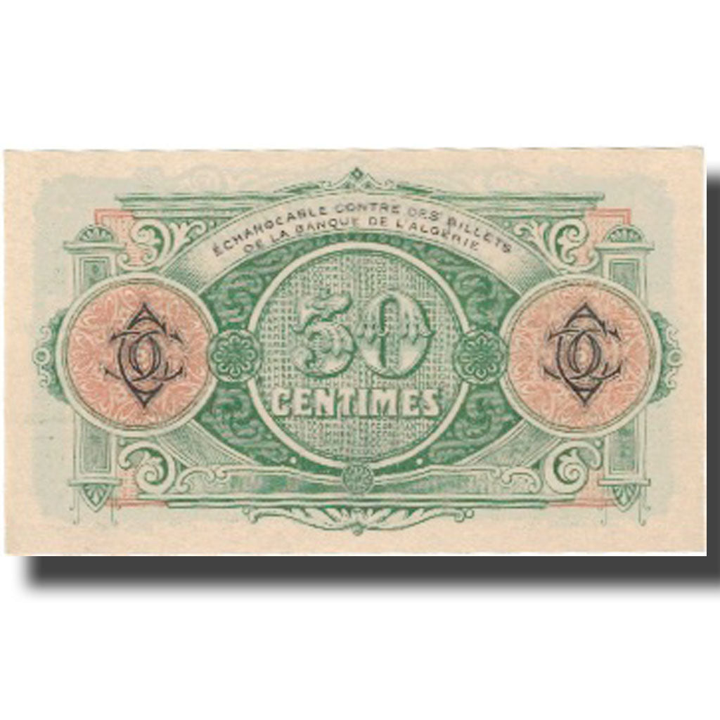 Banknote, Algeria, 50 Centimes, Chambre de Commerce, 1916, 1916-11-07, ANNULÉ