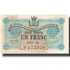 Banknote, Algeria, 1 Franc, Chambre de Commerce, 1915, 1915-05-01, AU(55-58)