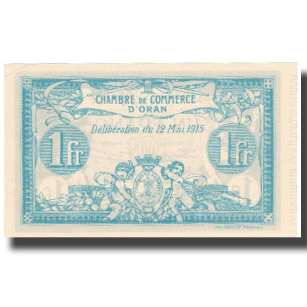 Banknote, Algeria, 1 Franc, Chambre de Commerce, 1915, 1915-05-12, UNC(60-62)