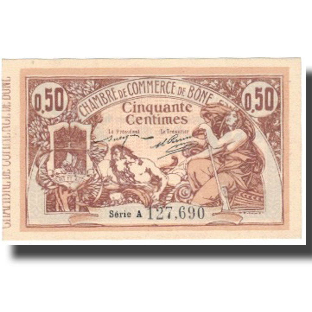 Banconote, Algeria, 50 Centimes, Chambre de Commerce, 1915, 1915-05-18, SPL