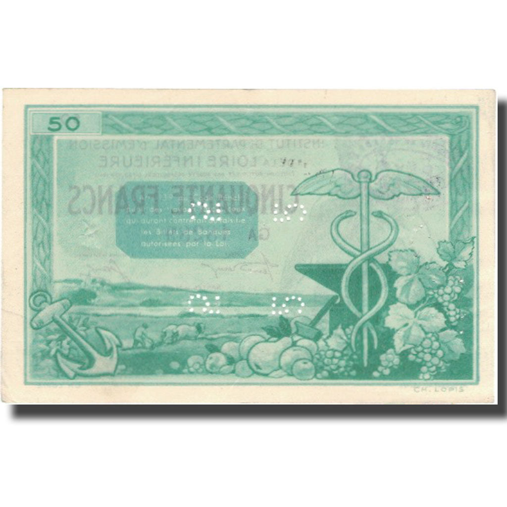 France, Nantes, 50 Francs, 1940, AU(55-58)