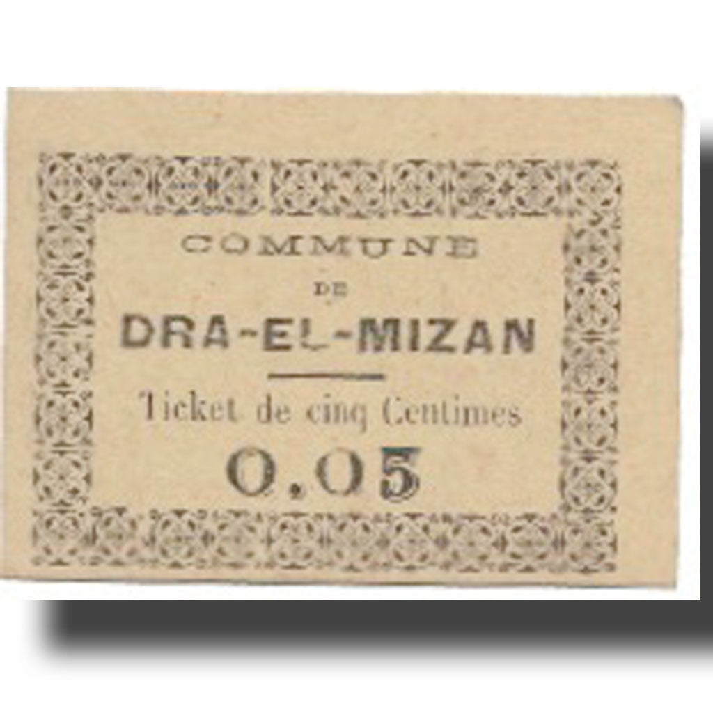 Banknote, Algeria, 5 Centimes, valeur faciale, 1917, 1917-02-27, UNC(63)