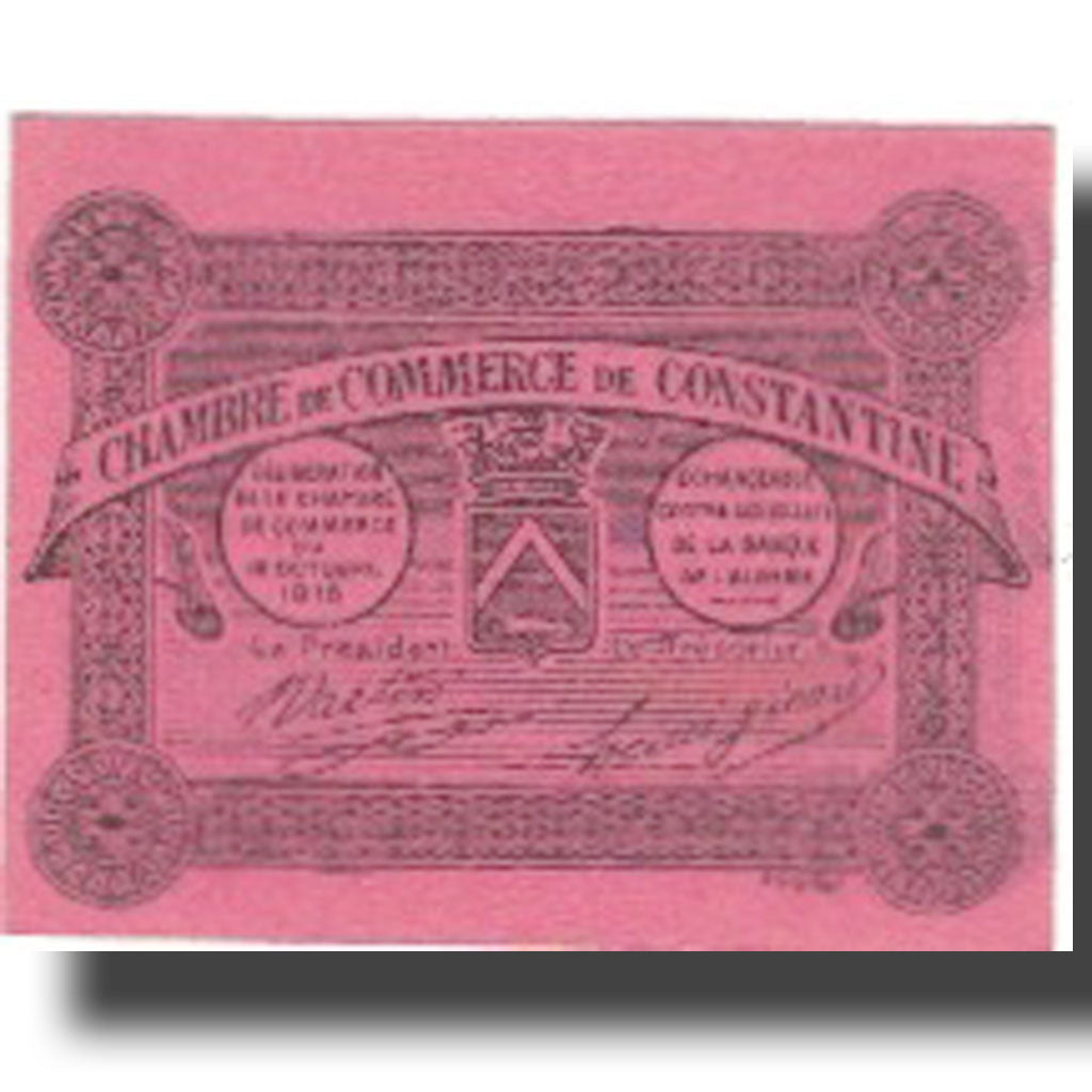 Banknote, Algeria, 10 Centimes, Chambre de Commerce, 1915, 1915-10-12