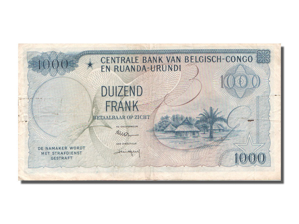 Belgian Congo, 1000 Francs, 1959, KM #35, 1957-09-01, EF(40-45), B.410591