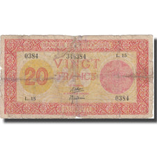 Nota, INDOCHINA FRANCESA, 20 Piastres, KM:15a, F(12-15)