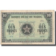 Banknote, Morocco, 10 Francs, 1944, 1944-03-01, KM:25a, AU(50-53)