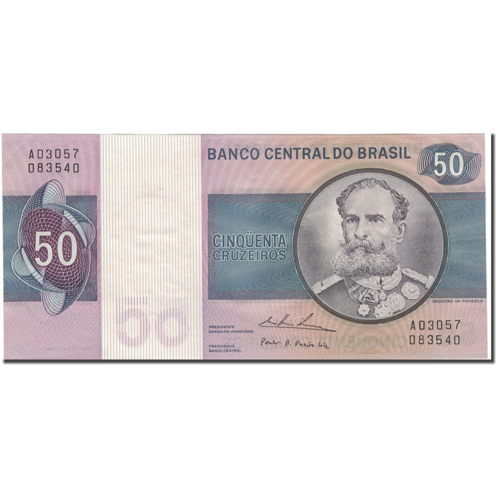 Banknote, Brazil, 50 Cruzeiros, KM:194b, AU(55-58)