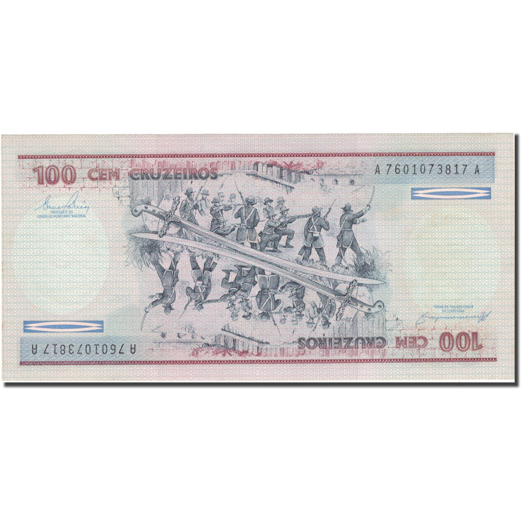 Nota, Brasil, 100 Cruzeiros, KM:198b, AU(55-58)