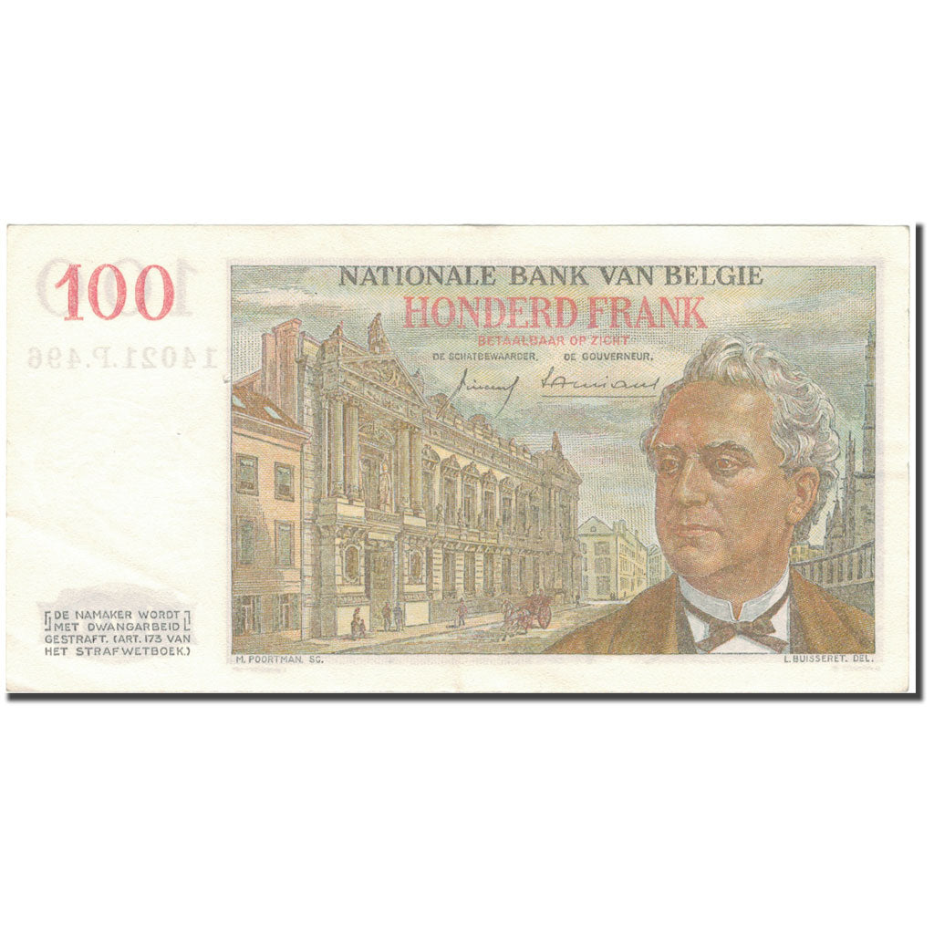 Banknote, Belgium, 100 Francs, 1959, 1959-03-12, KM:129c, EF(40-45)