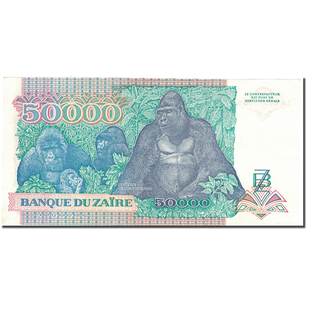 Banknote, Zaire, 50,000 Zaïres, 1991, 1991-04-24, KM:40a, AU(55-58)
