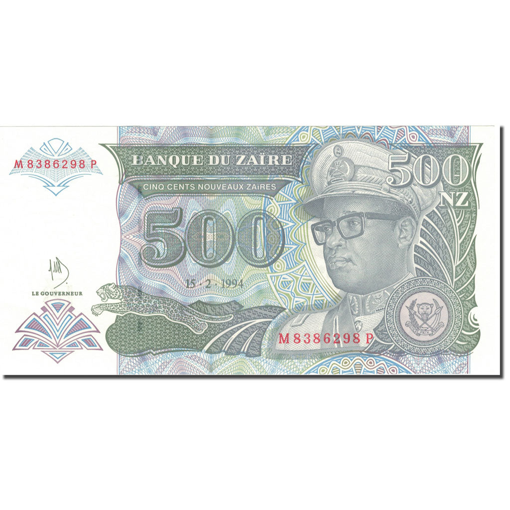Banknote, Zaire, 500 Nouveaux Zaïres, 1994-02-15, KM:63a, UNC(65-70)