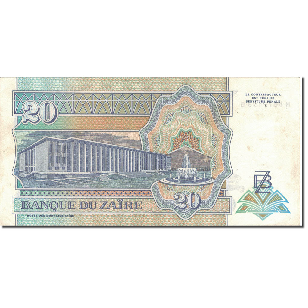 Geldschein, Zaire, 20 Nouveaux Zaïres, 1993-06-24, KM:56, S+