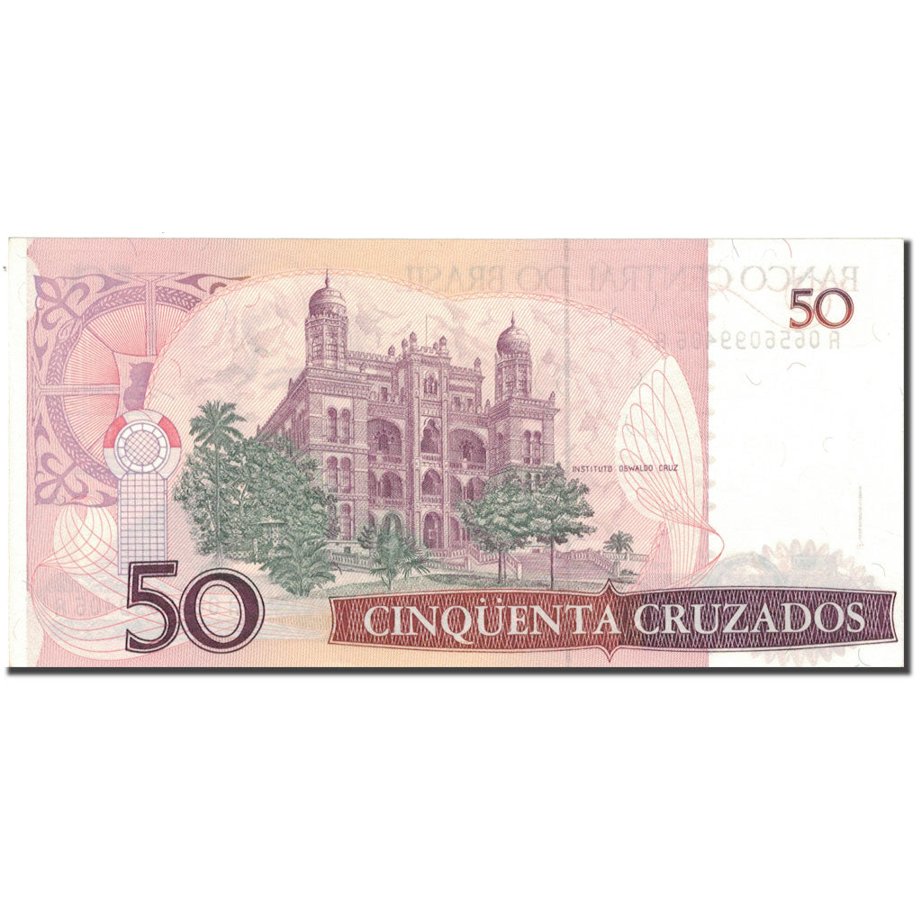Nota, Brasil, 50 Cruzados, Undated (1986-88), KM:210b, UNC(65-70)