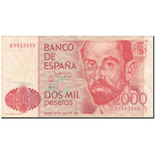 Banknot, Hiszpania, 2000 Pesetas, 1980, 1980-07-22, KM:159, VF(30-35)
