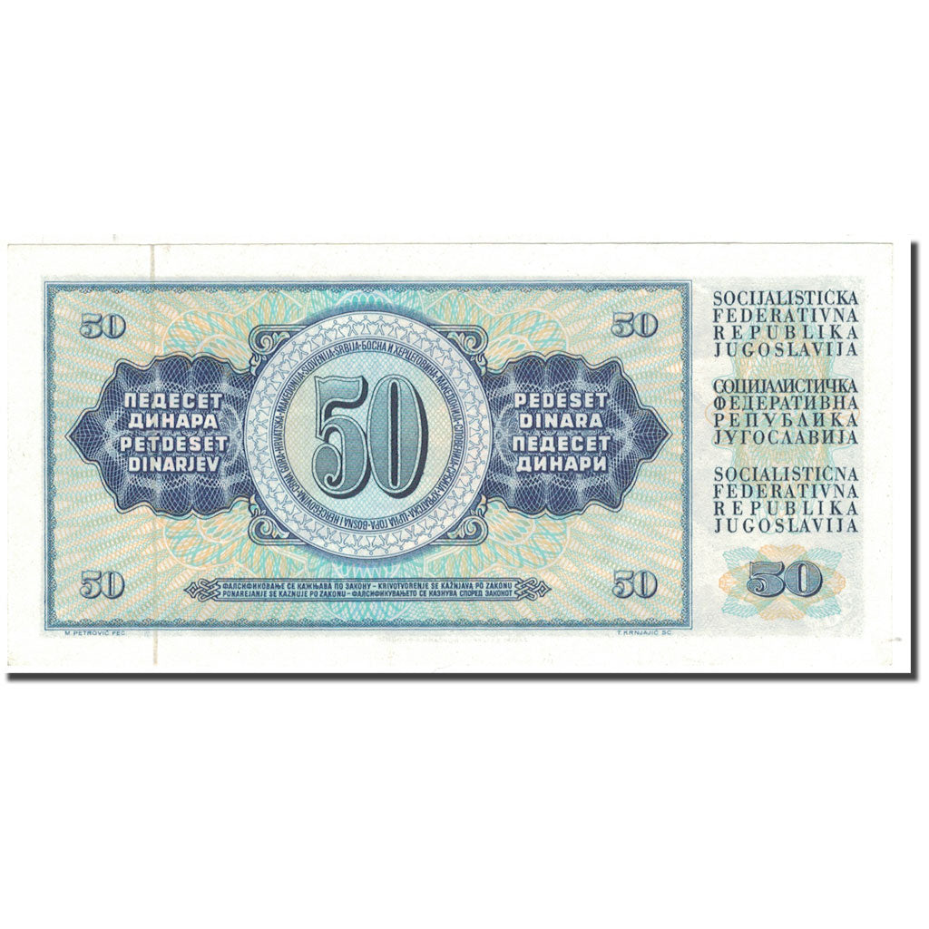 Billet, Yougoslavie, 50 Dinara, 1968-05-01, KM:83b, NEUF
